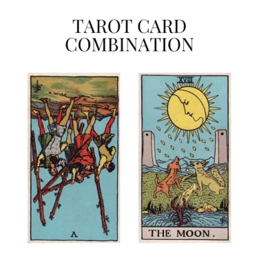 five of wands reversed and the moon tarot cards combination meaning