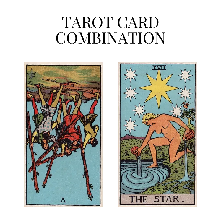 five of wands reversed and the star tarot cards combination meaning