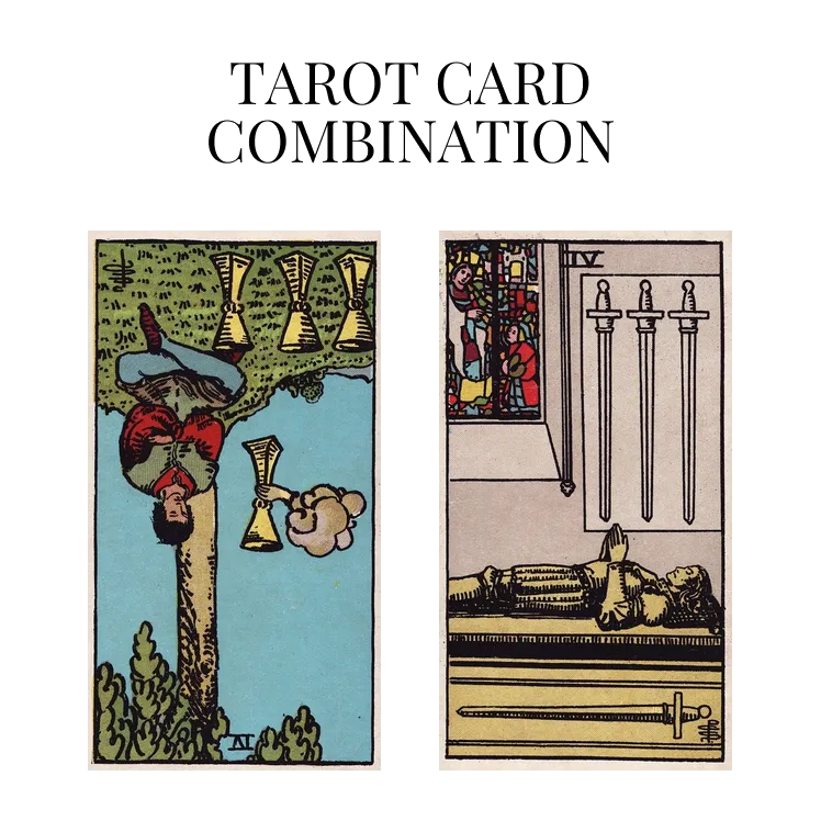 four of cups reversed and four of swords tarot cards combination meaning