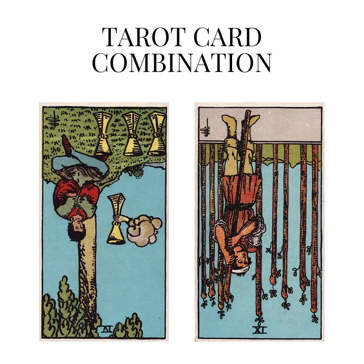 four of cups reversed and nine of wands reversed tarot cards combination meaning