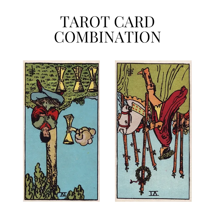 four of cups reversed and six of wands reversed tarot cards combination meaning
