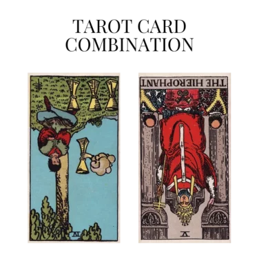 four of cups reversed and the hierophant reversed tarot cards combination meaning