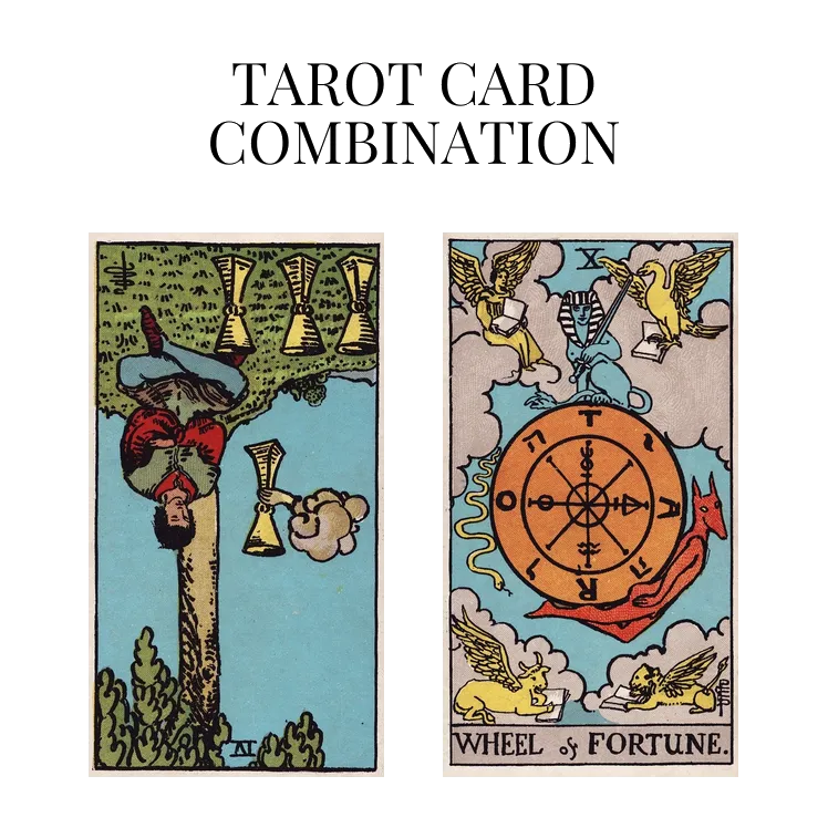 four of cups reversed and wheel of fortune tarot cards combination meaning