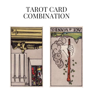 four of swords reversed and ace of wands reversed tarot cards combination meaning
