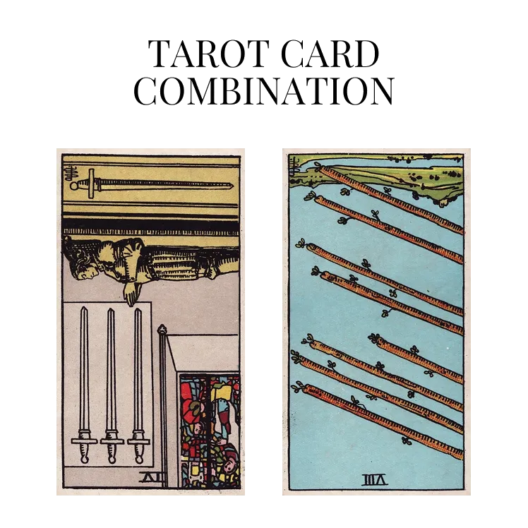 four of swords reversed and eight of wands reversed tarot cards combination meaning