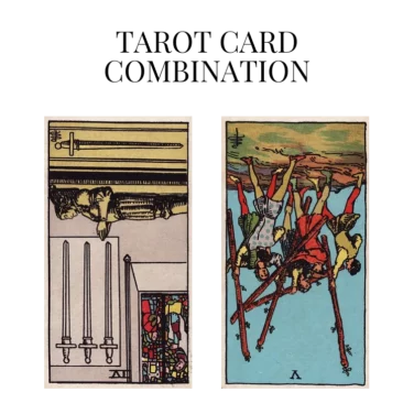 four of swords reversed and five of wands reversed tarot cards combination meaning