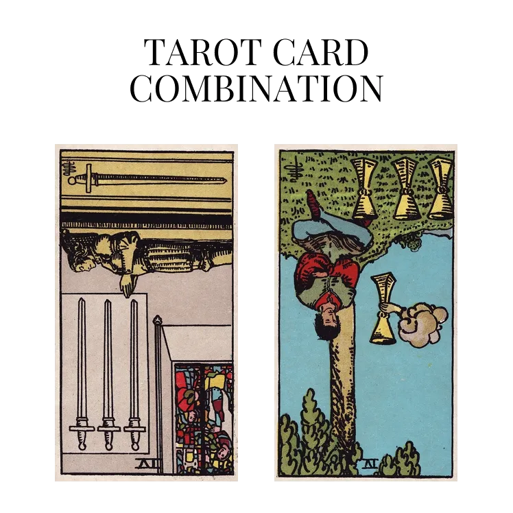 four of swords reversed and four of cups reversed tarot cards combination meaning