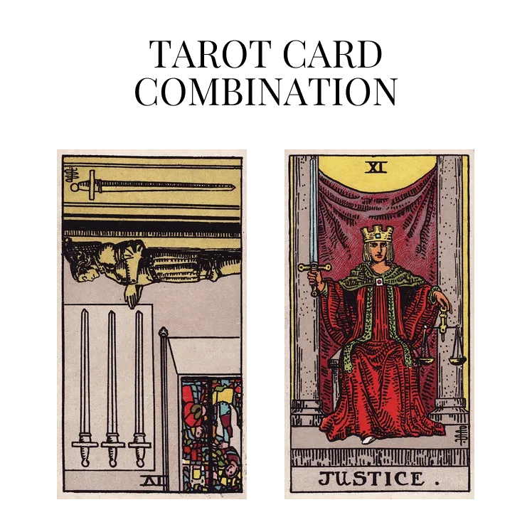 four of swords reversed and justice tarot cards combination meaning