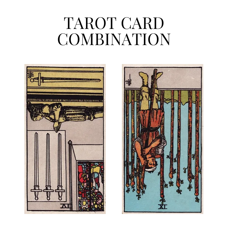 four of swords reversed and nine of wands reversed tarot cards combination meaning