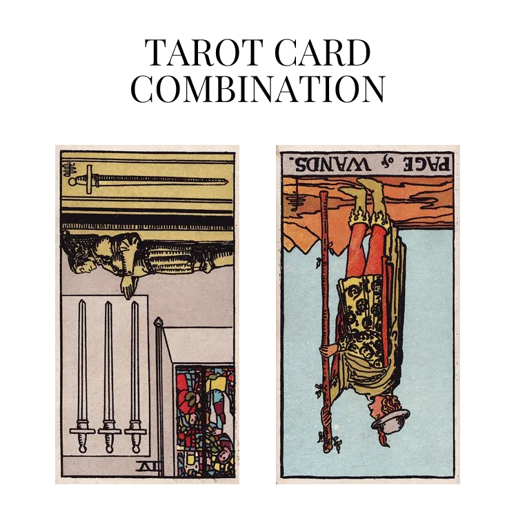 four of swords reversed and page of wands reversed tarot cards combination meaning