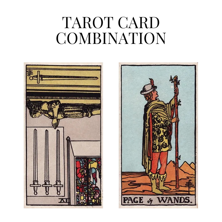 four of swords reversed and page of wands tarot cards combination meaning