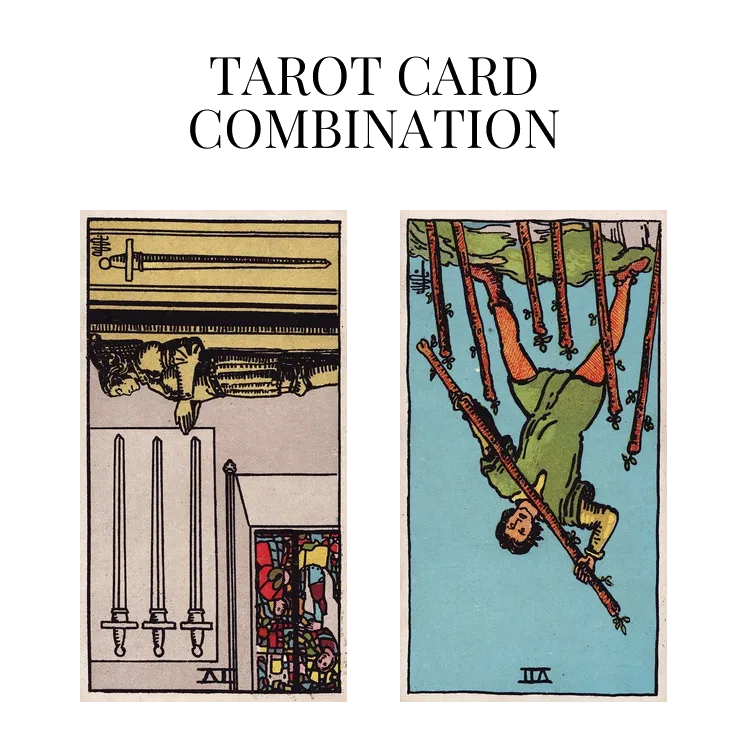 four of swords reversed and seven of wands reversed tarot cards combination meaning