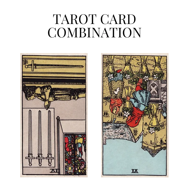 four of swords reversed and six of cups reversed tarot cards combination meaning