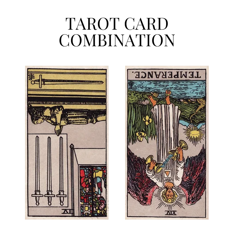 four of swords reversed and temperance reversed tarot cards combination meaning