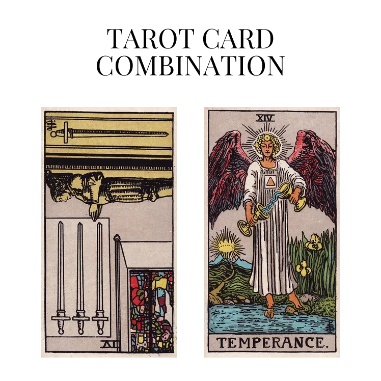 four of swords reversed and temperance tarot cards combination meaning