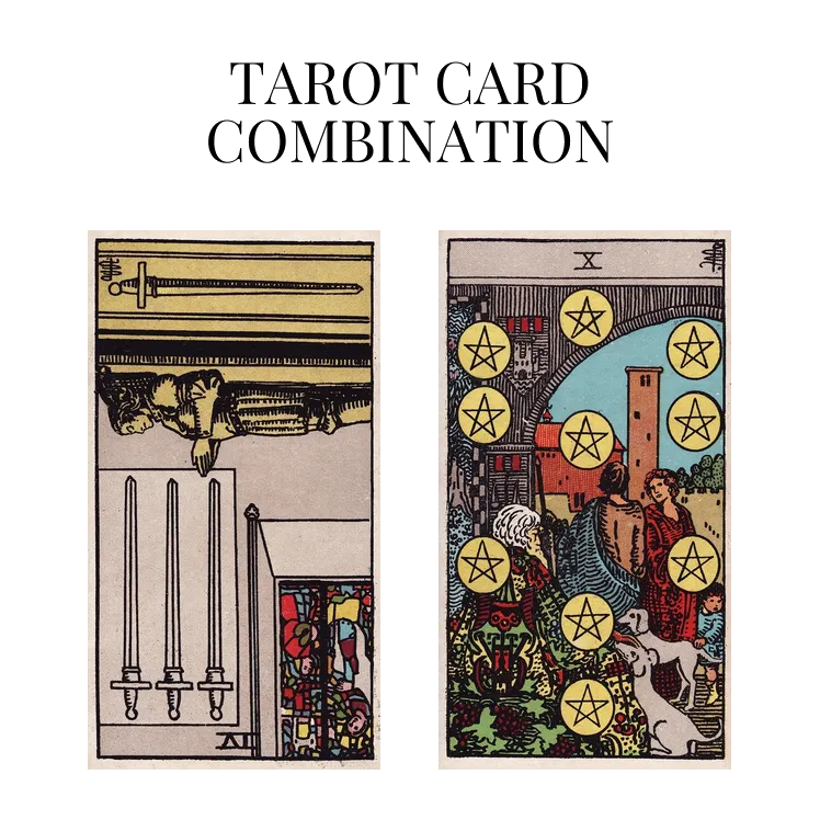 four of swords reversed and ten of pentacles tarot cards combination meaning