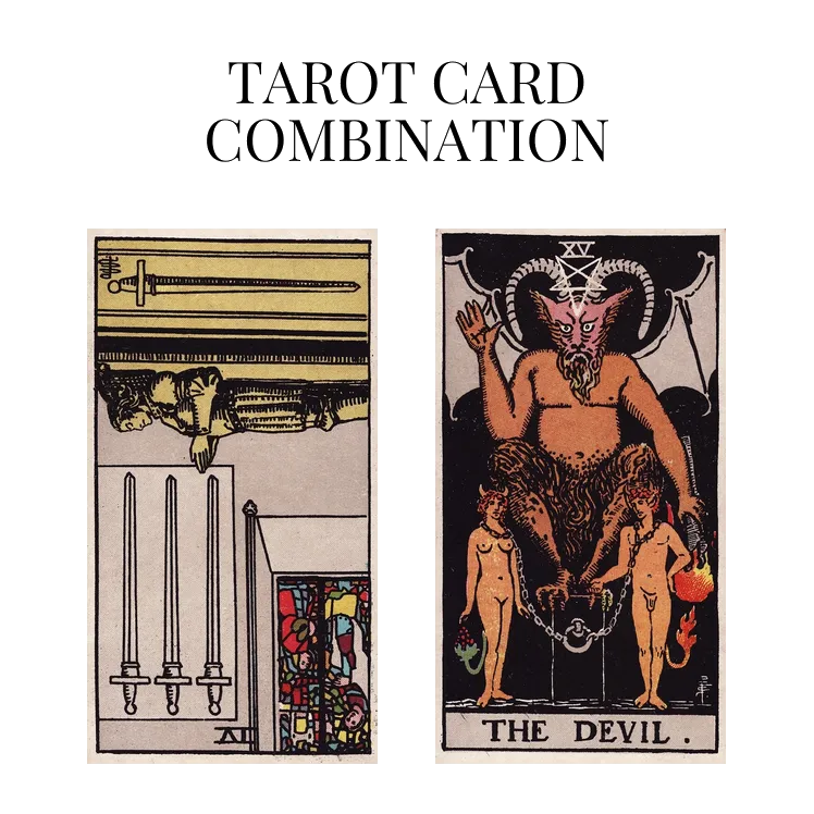 four of swords reversed and the devil tarot cards combination meaning