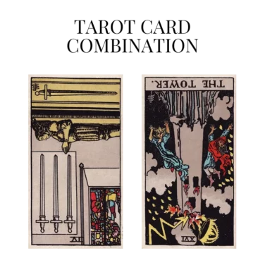 four of swords reversed and the tower reversed tarot cards combination meaning