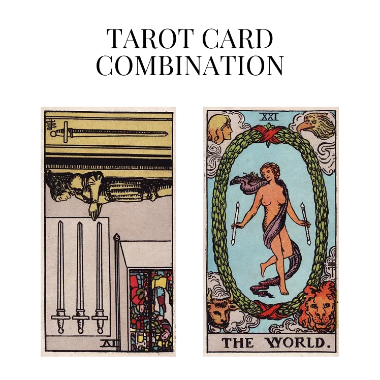 four of swords reversed and the world tarot cards combination meaning