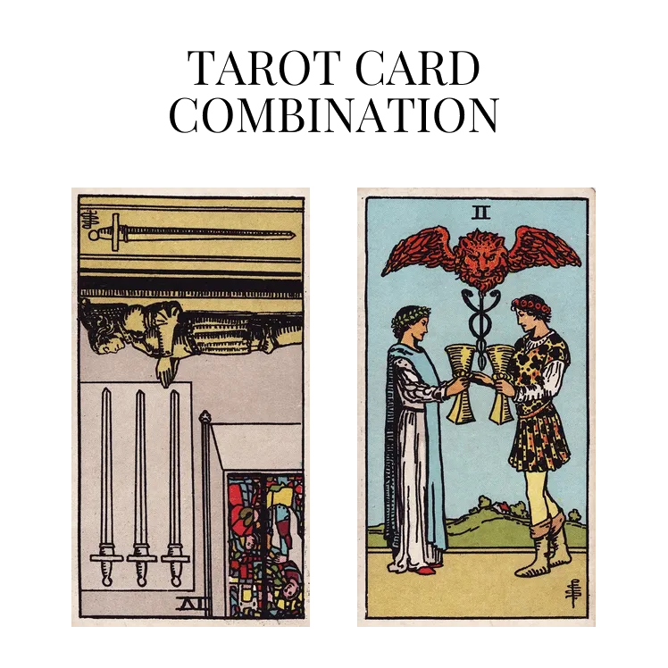 four of swords reversed and two of cups tarot cards combination meaning