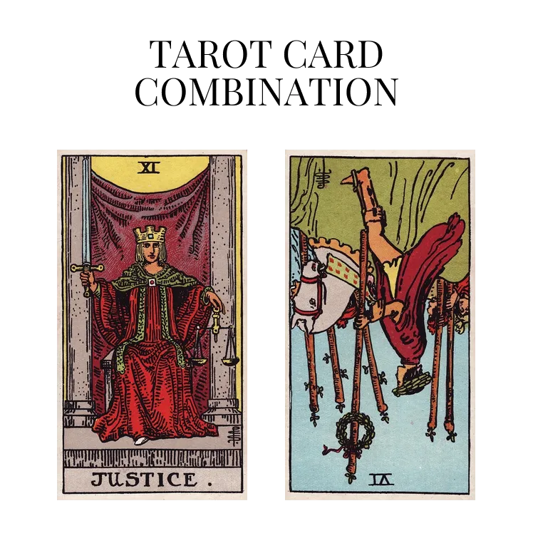 justice and six of wands reversed tarot cards combination meaning