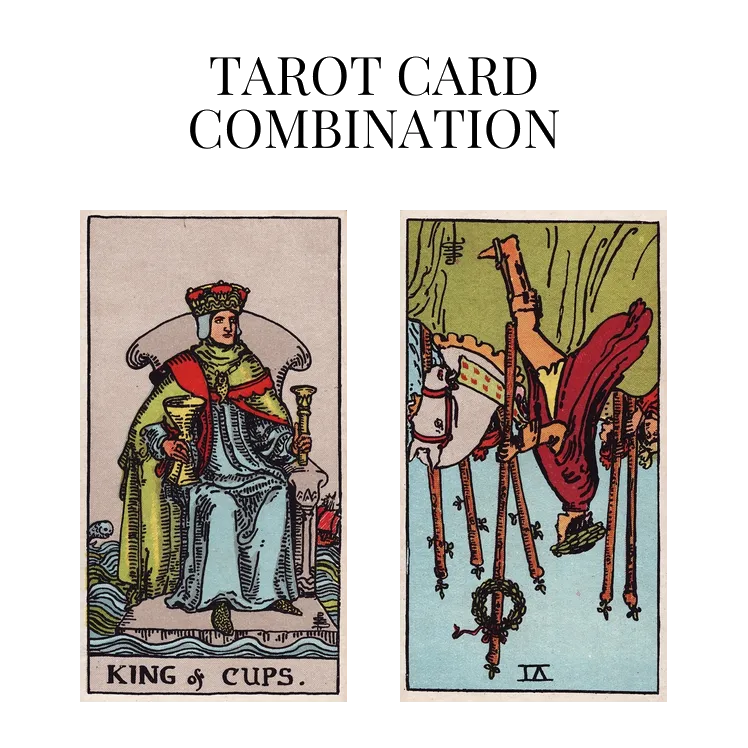 king of cups and six of wands reversed tarot cards combination meaning