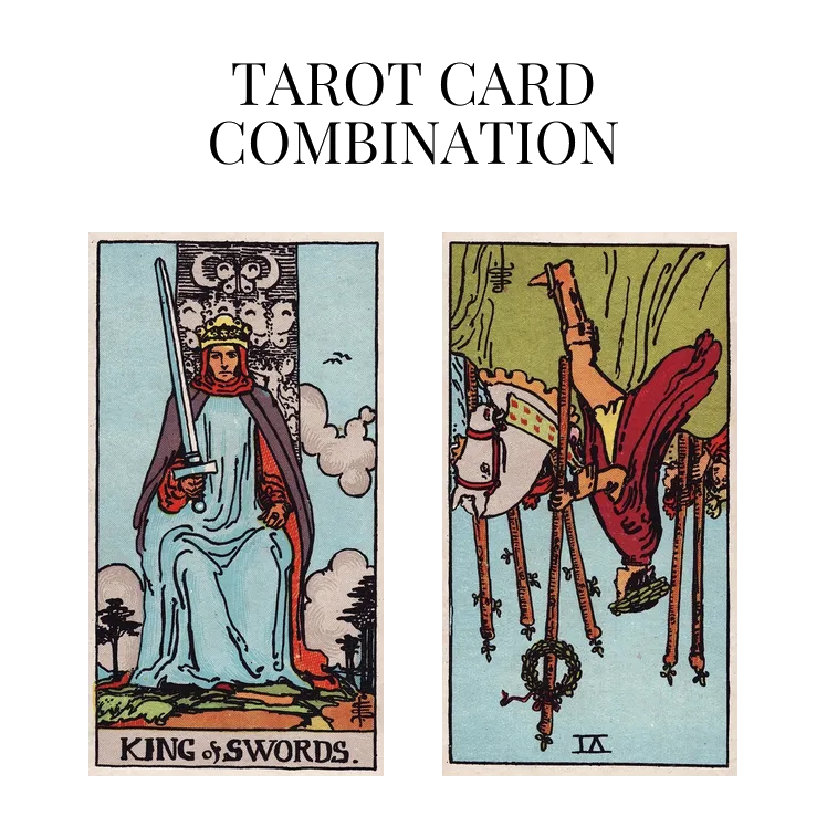 king of swords and six of wands reversed tarot cards combination meaning