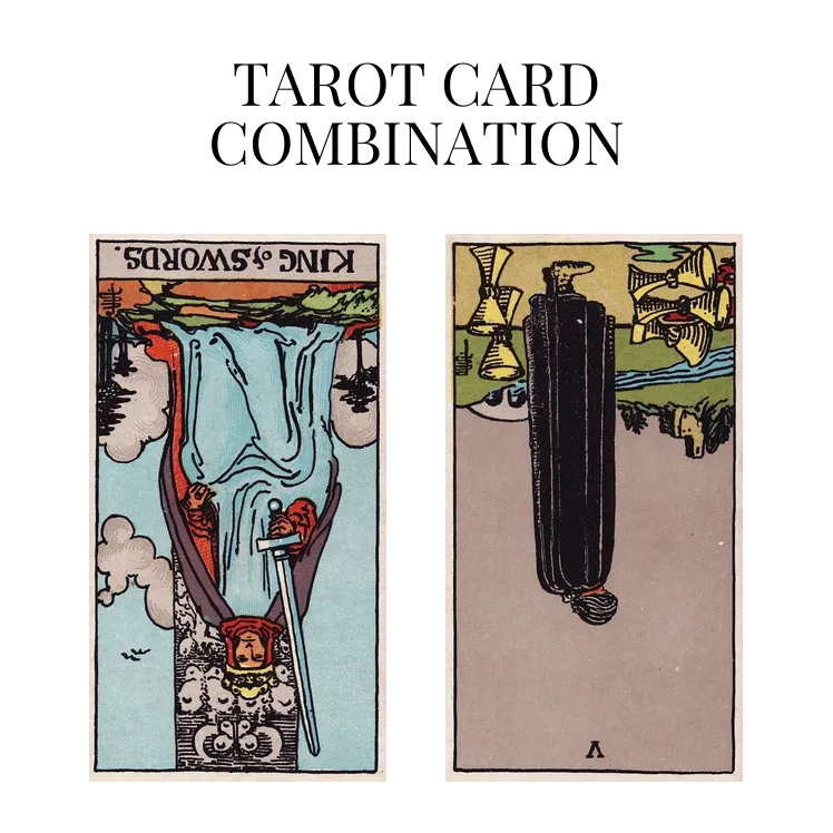 king of swords reversed and five of cups reversed tarot cards combination meaning