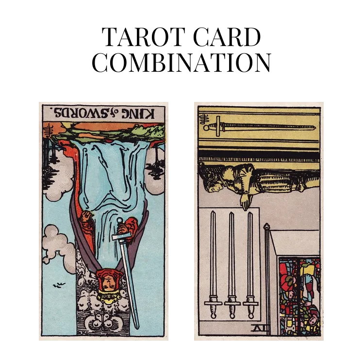 king of swords reversed and four of swords reversed tarot cards combination meaning