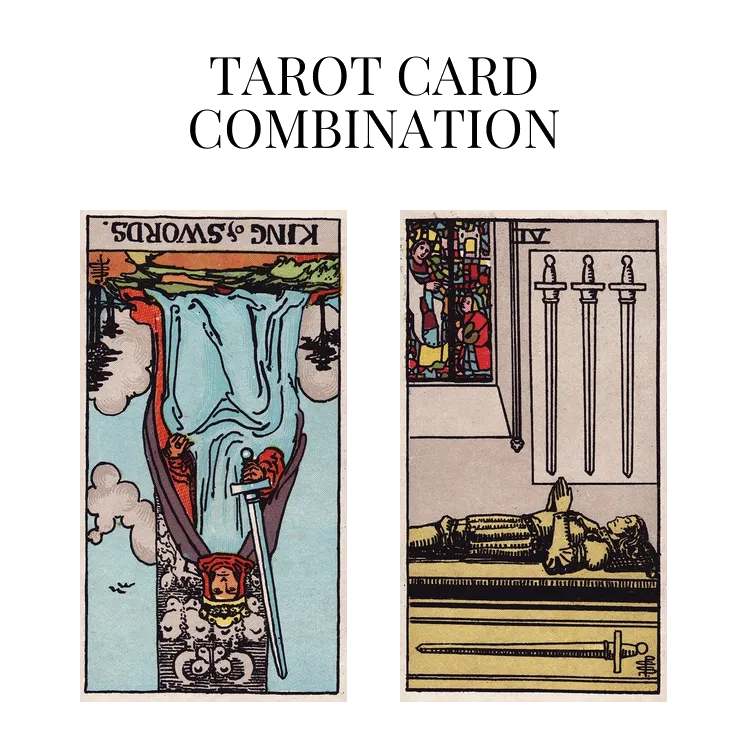 king of swords reversed and four of swords tarot cards combination meaning