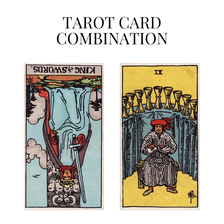 king of swords reversed and nine of cups tarot cards combination meaning