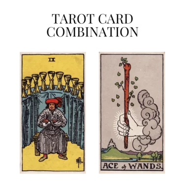 nine of cups and ace of wands tarot cards combination meaning