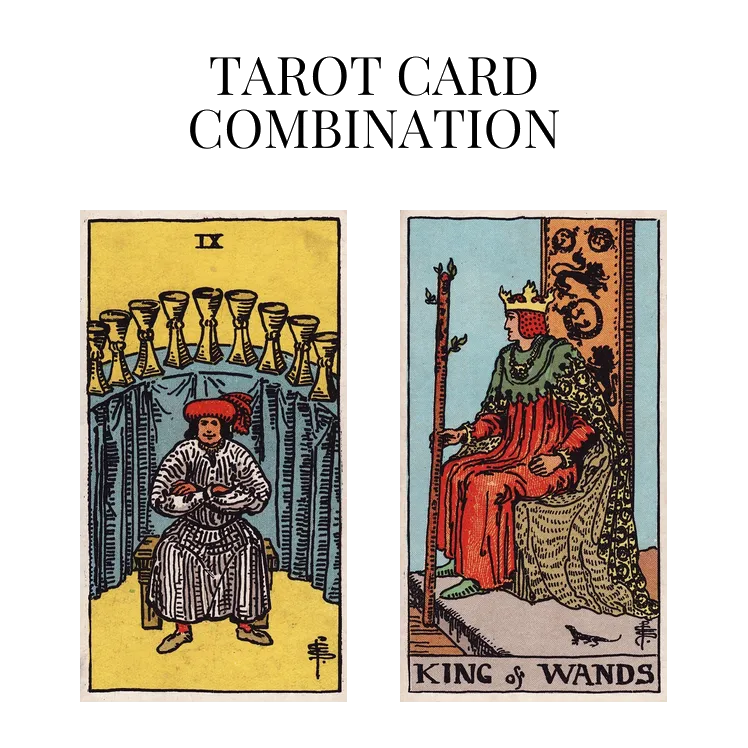 nine of cups and king of wands tarot cards combination meaning