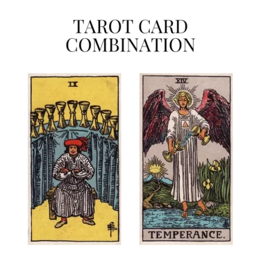 nine of cups and temperance tarot cards combination meaning