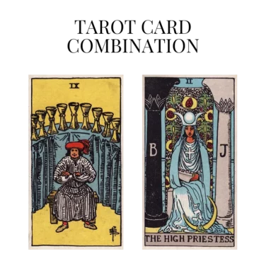 nine of cups and the high priestess tarot cards combination meaning