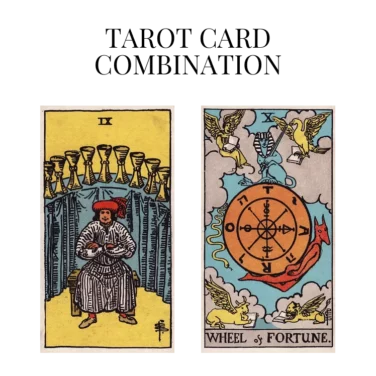 nine of cups and wheel of fortune tarot cards combination meaning