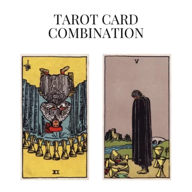 nine of cups reversed and five of cups tarot cards combination meaning