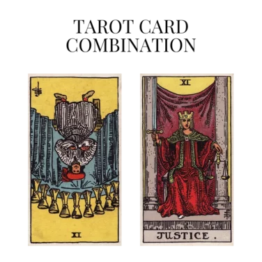 nine of cups reversed and justice tarot cards combination meaning