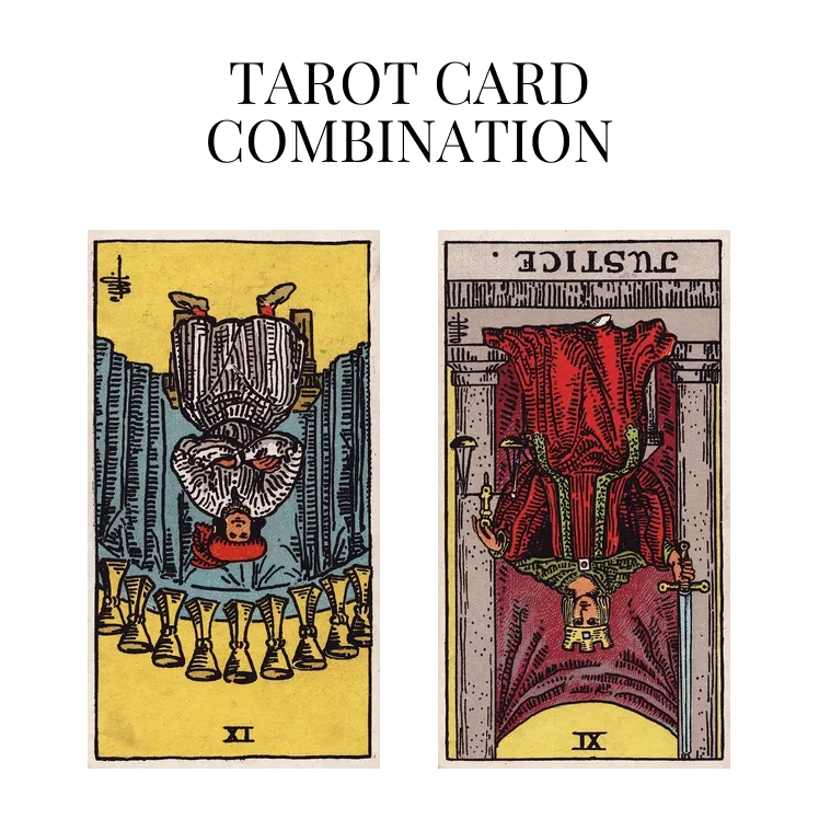 nine of cups reversed and justice reversed tarot cards combination meaning