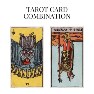 nine of cups reversed and page of wands reversed tarot cards combination meaning