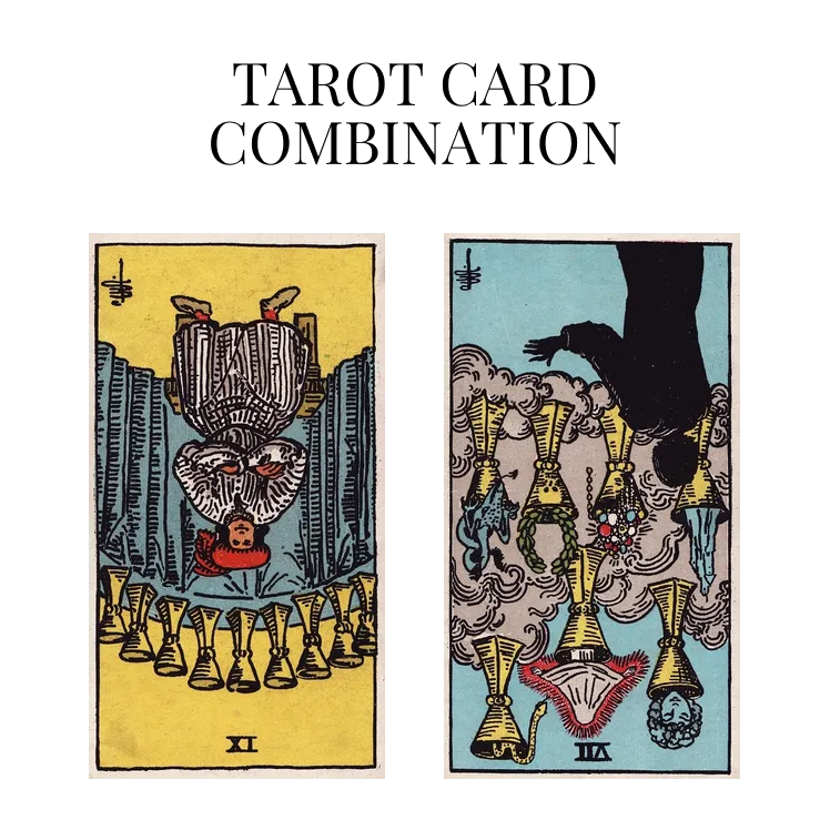 nine of cups reversed and seven of cups reversed tarot cards combination meaning