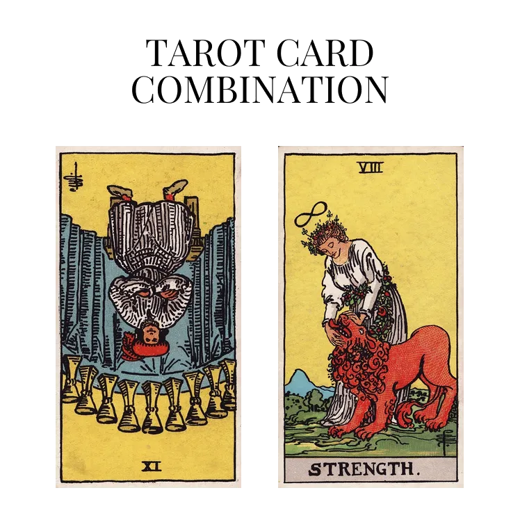 nine of cups reversed and strength tarot cards combination meaning