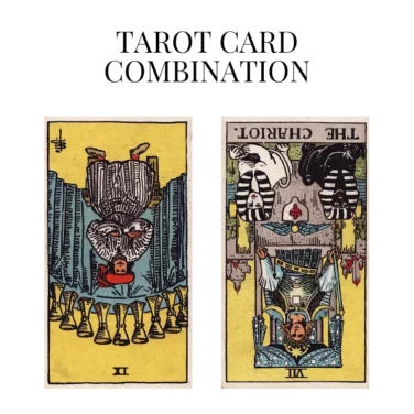 nine of cups reversed and the chariot reversed tarot cards combination meaning