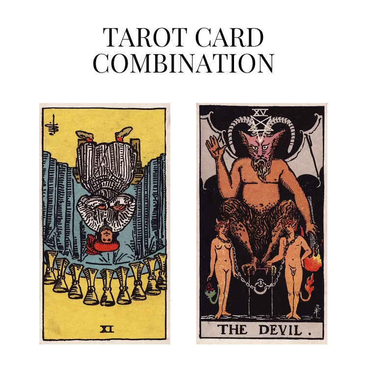 nine of cups reversed and the devil tarot cards combination meaning