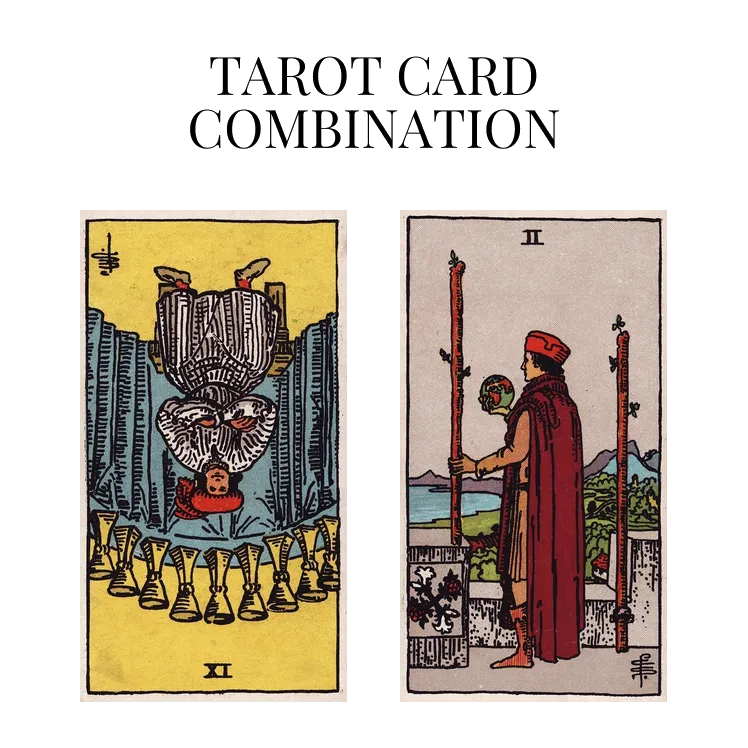 nine of cups reversed and two of wands tarot cards combination meaning
