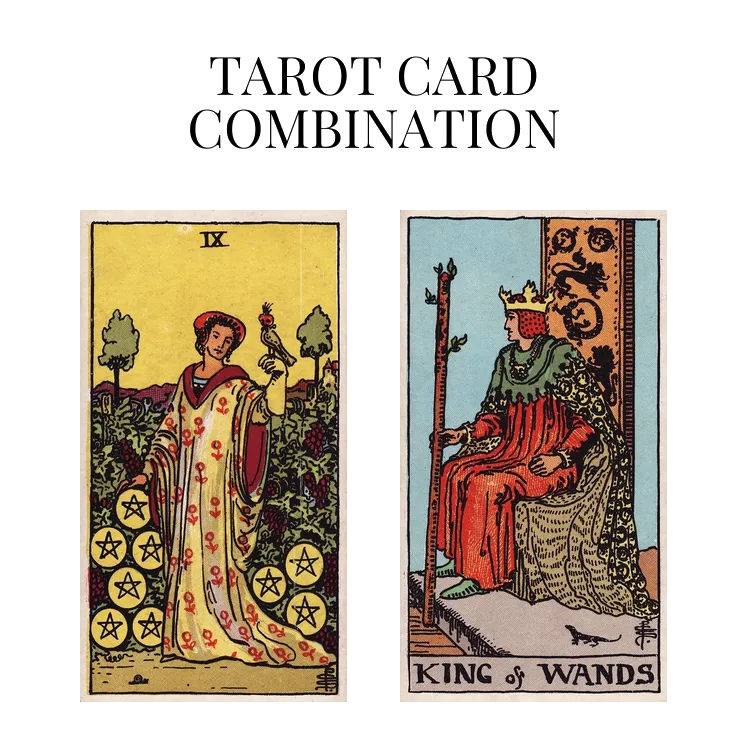 nine of pentacles and king of wands tarot cards combination meaning