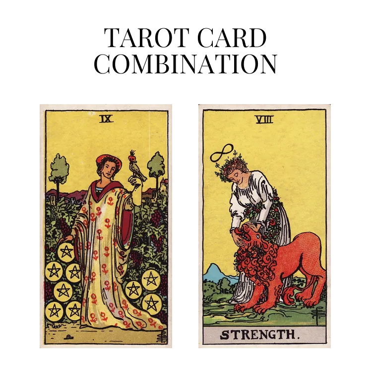 nine of pentacles and strength tarot cards combination meaning