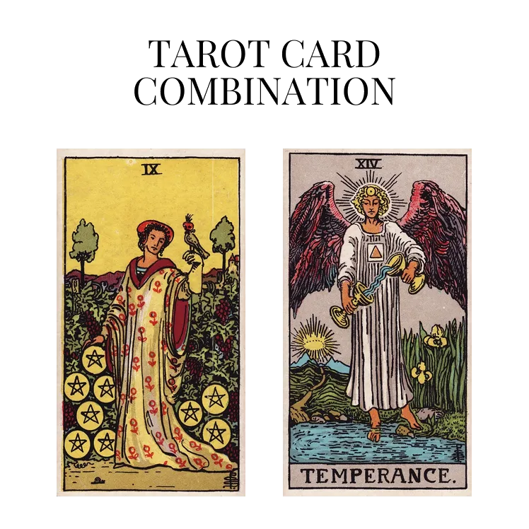 nine of pentacles and temperance tarot cards combination meaning