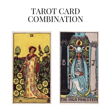 nine of pentacles and the high priestess tarot cards combination meaning