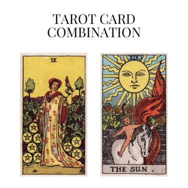 nine of pentacles and the sun tarot cards combination meaning